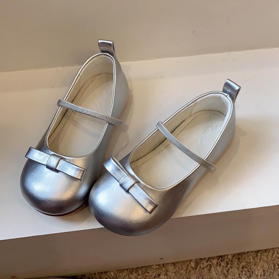 Bowknot French Style Children's Shoes for Girls Soft Sole Leather Shoes Shallow Mouth Children's Princess Shoes Baby Single Shoes