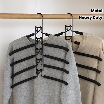Perchas Resistentes que Ahorran Espacio Metal Multicapa con Acolchado de Espuma Ideales para Abrigos, Suéteres, Trajes y Camisetas - Perchas para Ropa