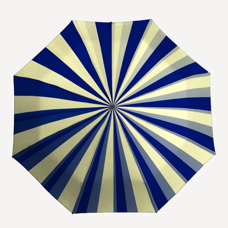 

1pc Nautical Stripes Automatic Open/Close Umbrella Compact Folding Umbrella, All-Season Portable Umbrella for Women/Men215