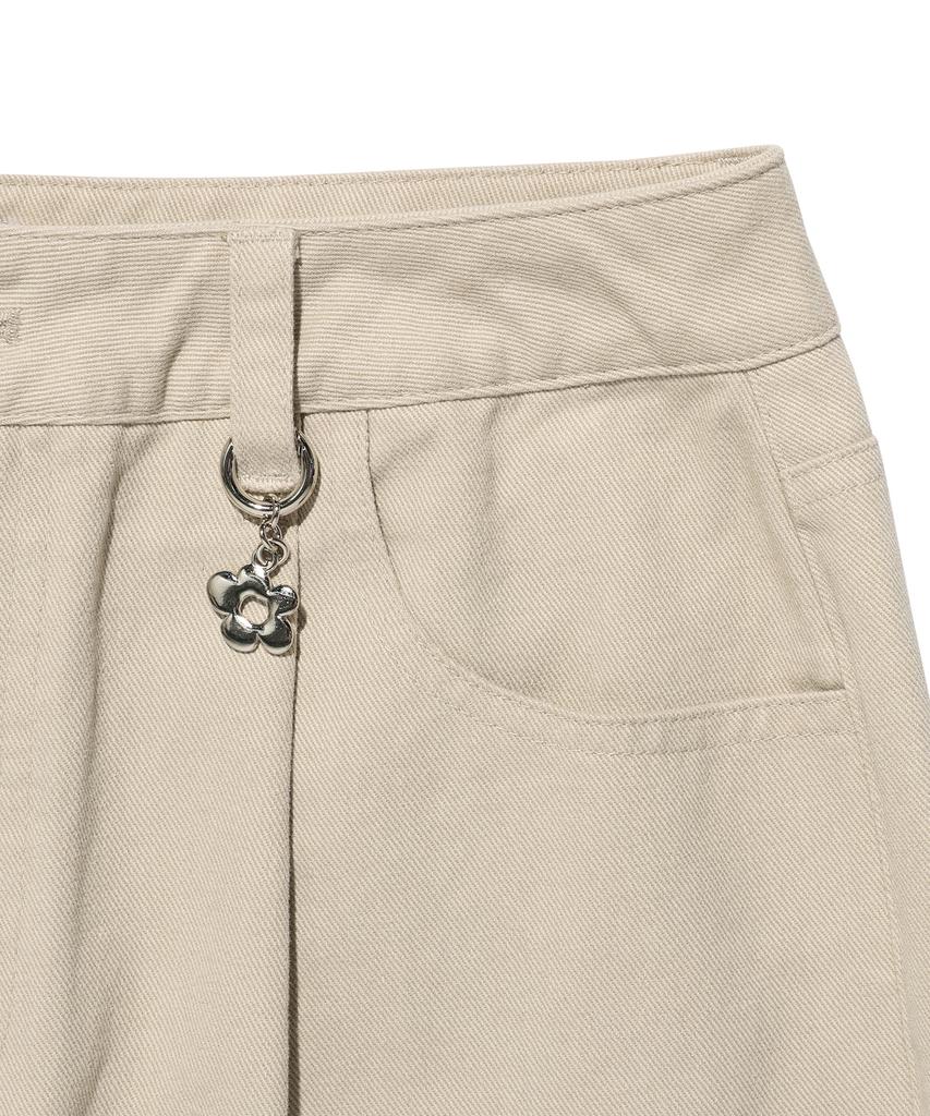 WACKY WILLY Women'S Peach Cotton Pintuck Pants Beige