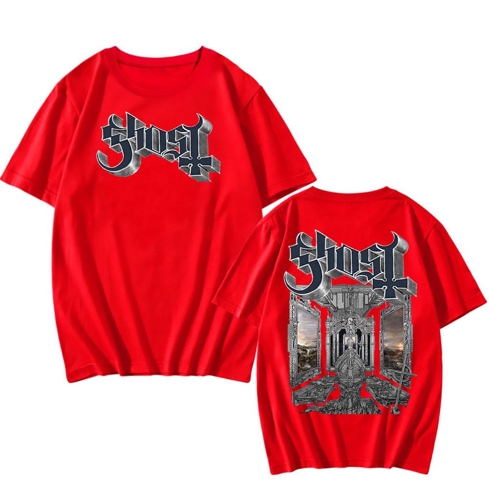 Skeletá Album 2025 New T-shirt Ghost Band Satanized Printing Tshirt Heavy Mental Fashion Summer T Shirt Grunge Hip Hop Tees Male