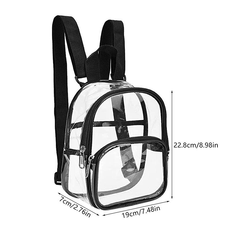 Pvc Transparent Backpack  Simple Lightweight Backpack Cute Mini Clear Bags Waterproof Travel Schoolbag Sports Bags
