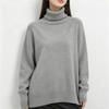 Russian Cross-border Bestseller Solid Color Basic Loose High-neck Pullover Sweater for Women, Casual Warm Pullover