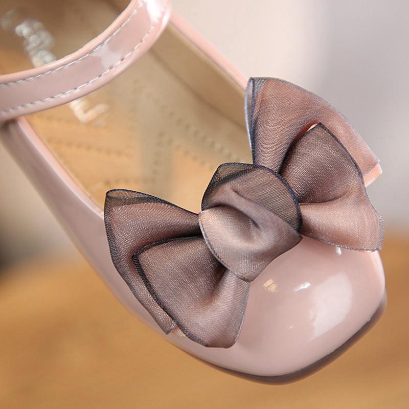 Kinderen Meisjes PU Leer Glans Strik Schoenen Antislip Ademende Prinses Schoenen