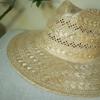 Japanese Retro Spring And Summer Fashion Woven Sisal Flower Jazz Top Hat Men'S And Women'S Vacation Beach Sunscreen Sunshade Straw Hat