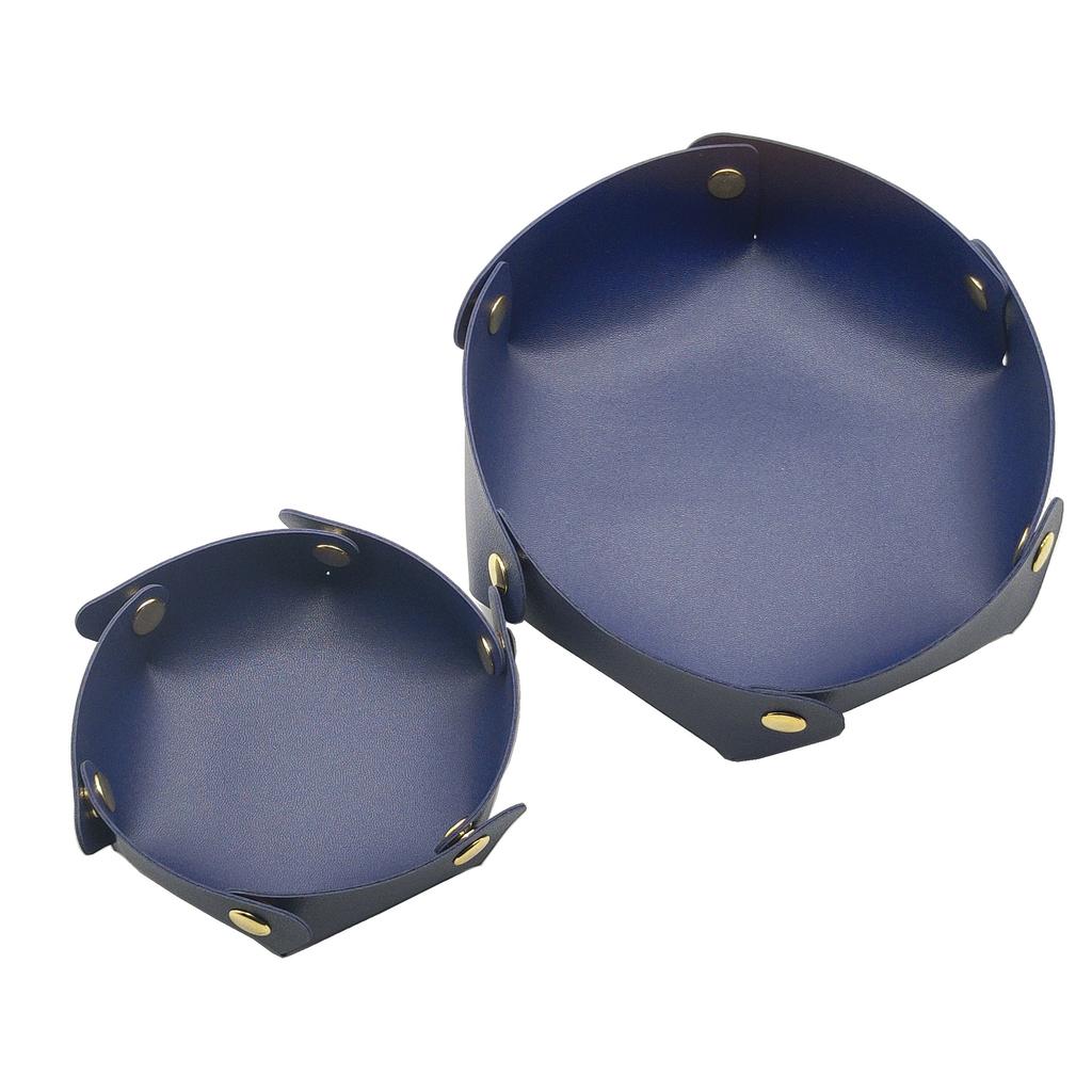 1PC Leather Storage Box Portable Organizer Jewelry Cosmetic Key Stuff Storage Basket Folding Desktop Organizer Case