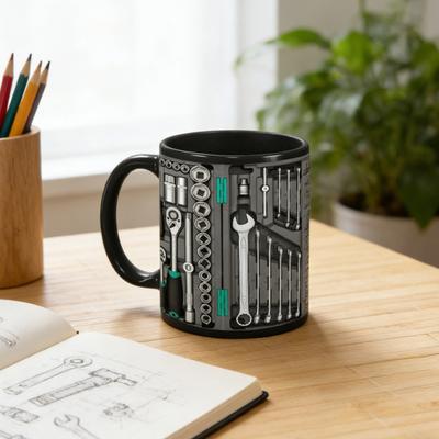 Tazza Ceramica Cassetta degli Attrezzi Meccanico Tazza da Caffè Grande Capacità Lavabile in Lavastoviglie e Adatta al Microonde Tazza da Bere Artigianale per Casa Ufficio
