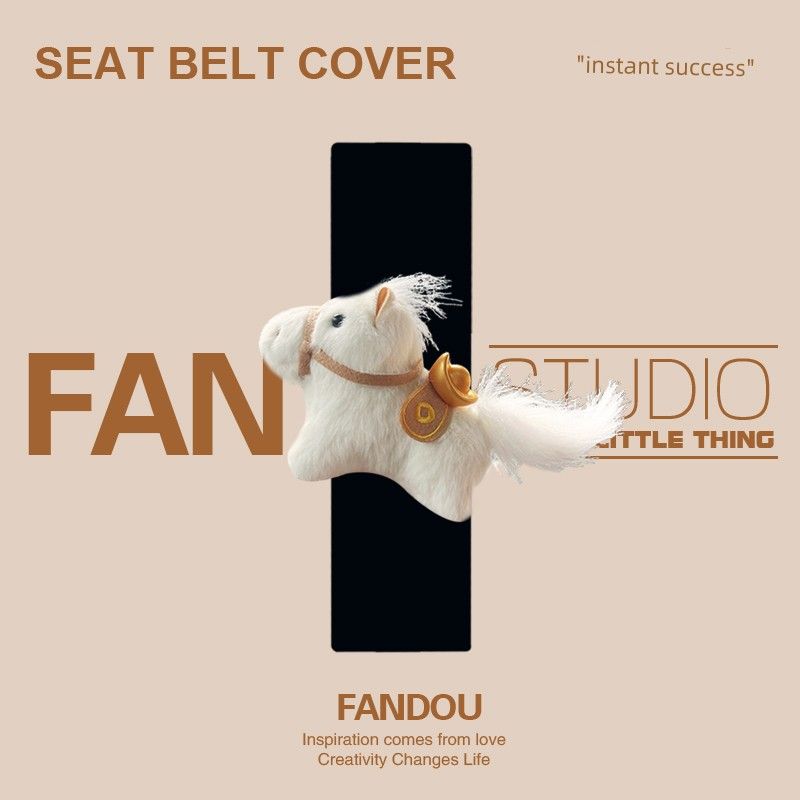 

Fandou Original Horse-Of-Heaven Car Seatbelt Shoulder Cover Cute Car Accessories Shoulder Protector Anti-Wear Universal Single - Instant Success - Black Shoulder Cover