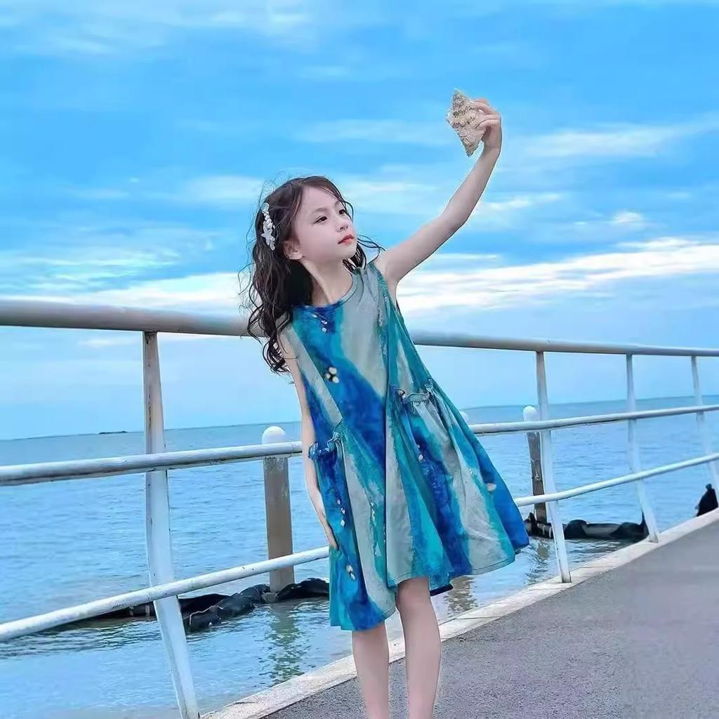 Summer Girls Princess Dress Cute Beach Holiday Sundress For Little Kids Toddler Vacation Outfit
