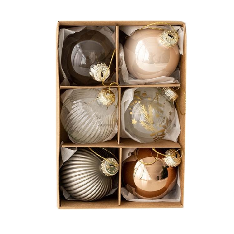 

Набор из 6 изысканных стеклянных рождественских шаров-безделушек, создающих праздничную атмосферу в доме, украшение для праздничной вечеринки
