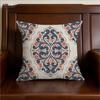 Marokkanische Damast Kissenhülle Marineblau Terrakotta Blumendruck Ethnisch Bohème Kissenhülle für Sofa Bett Couch Rustikale Wohnkultur