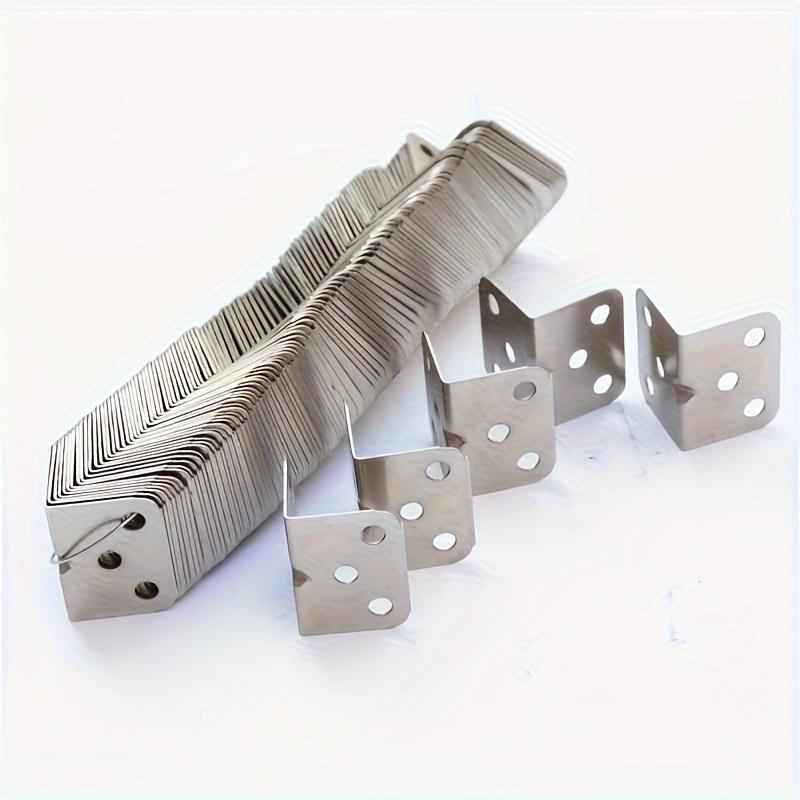 10pcs Stainless Steel Right Angle Brackets, 90 Degree L-Shaped Support, Metal Joint Corner Braces for Furniture Shelves Construction with Screws