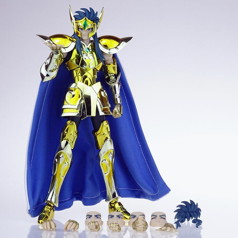 MST Saint Seiya Myth Cloth EXM/EX Metal Aquarius Camus With Hyoga Cygnus Head 24K Hades Gold Knights of the Zodiac Action Figure Mirror Ver.