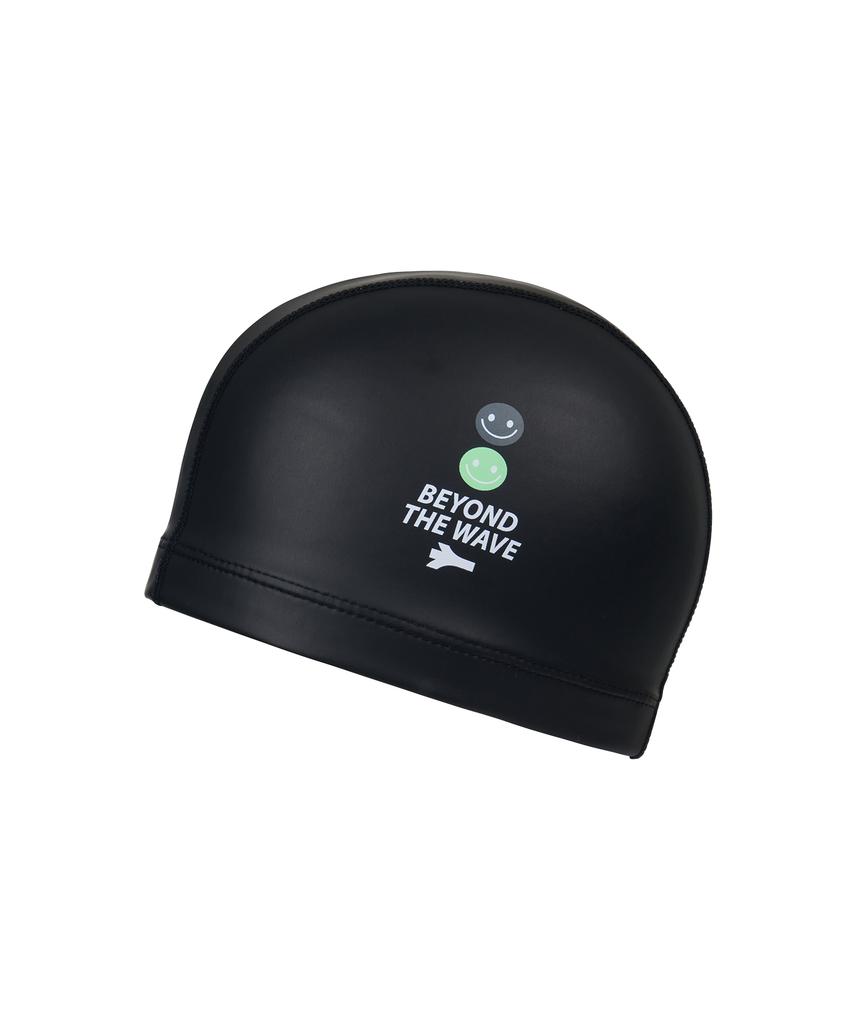 Lenomasuyeongbog Supplies Kids' Smile Pu Swim Cap Black Ro-Rc2F059-Bk