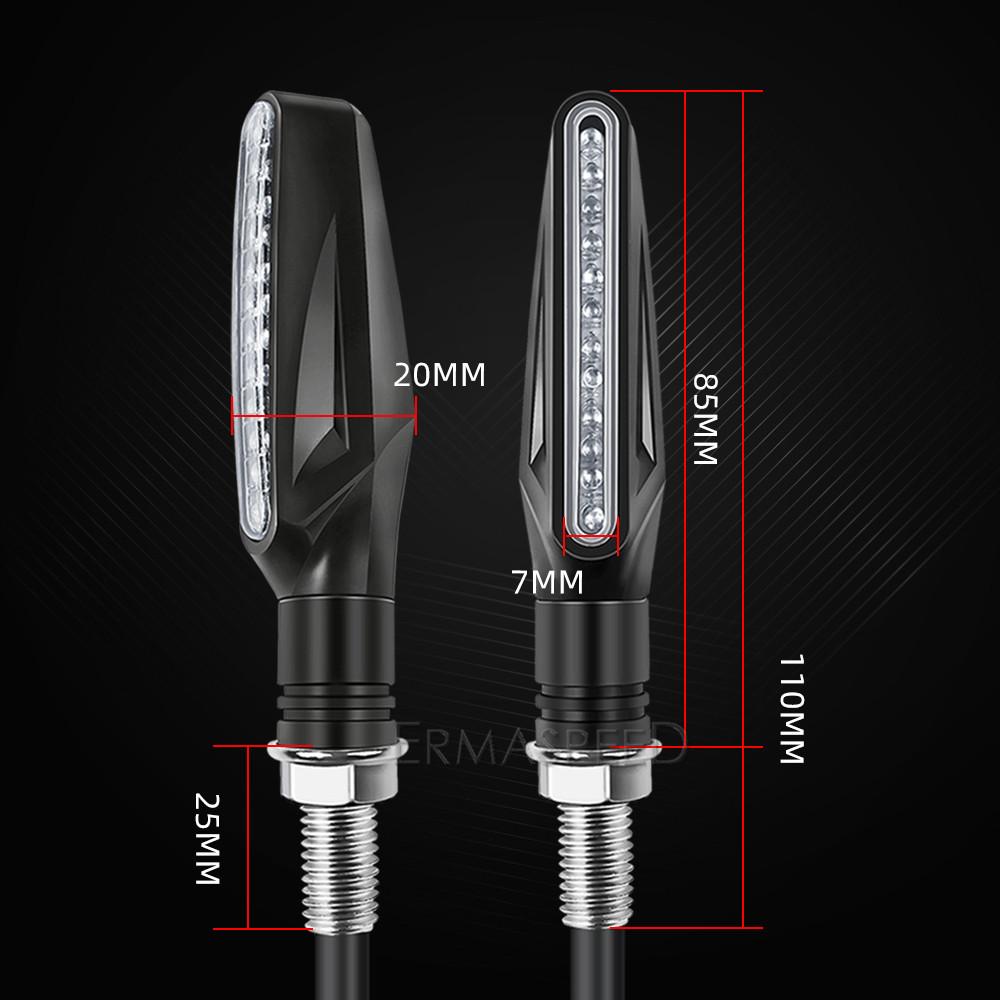 Universal LED Motorcycle Turn Signals Lightings Waterproof IP68 Tail Flasher Flowing Water Blinker Motorcycle Flashing