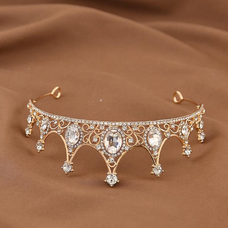 Elegant Crystal Alloy Princess Crown Wedding & Birthday Hair Accessory