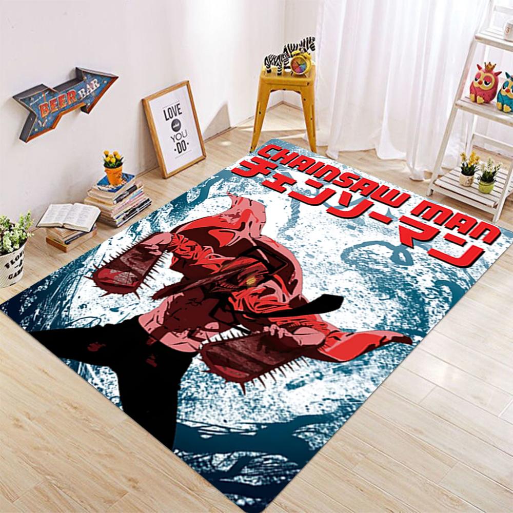 

Японский комикс Человек-бензопила ковер ужасов гостиная диван журнальный столик противоскользящий коврик для пола моющийся ковер 50X80CM