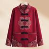 Middle Aged Woman Grandma Spring Coat Old Lady Autumn and Winter Natal Year Mother Dress Red Sweater Piled and Thickened