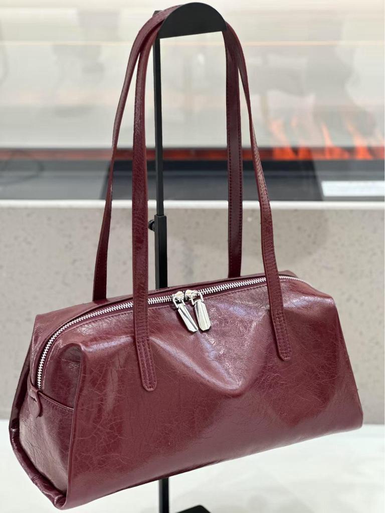 Korean Retro Bowling Bag: Women's 2025 Versatile Fashion - Large Capacity Handheld & Shoulder Bag