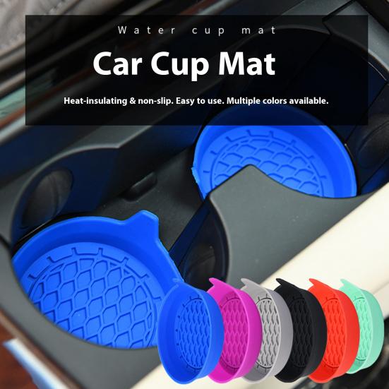 2Pcs Car Coasters Silicone Drink Cup Holder Protector with Handle Design Easy To Clean Car Water Coaster