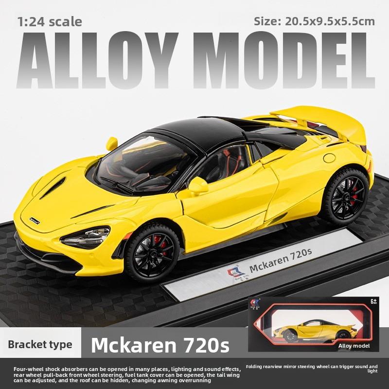 

124 720s Mclaren Alloy Car Model Toy With Inertia Control For Display Collector Yellow