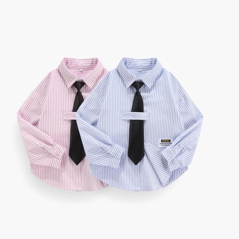 Baby Striped Shirt for Boys Girls Shirt Toddler Outerwear Kids Jacket Comfortable Shirts Spring Autumn Children's Clothing Casual Long Sleeve Tops