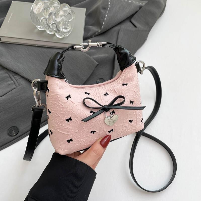

Foreign Style Messenger Bag Cute Lipstick Floral Fabric Casual Small Square All-matching Dumpling 15x5.5x12cm розовый
