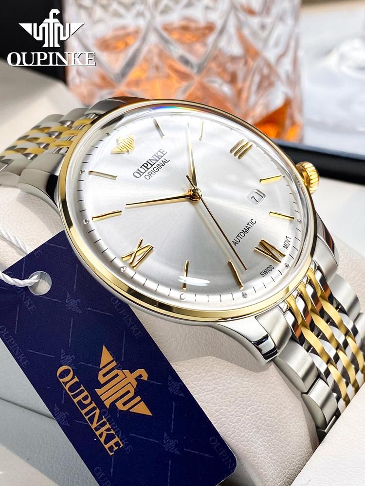 OUPINKE Top Swiss Certified Men Watch Luxury Brand Fully Automatic Mechanical Watch Ultra Thin Sports Original Men's Watch 3269