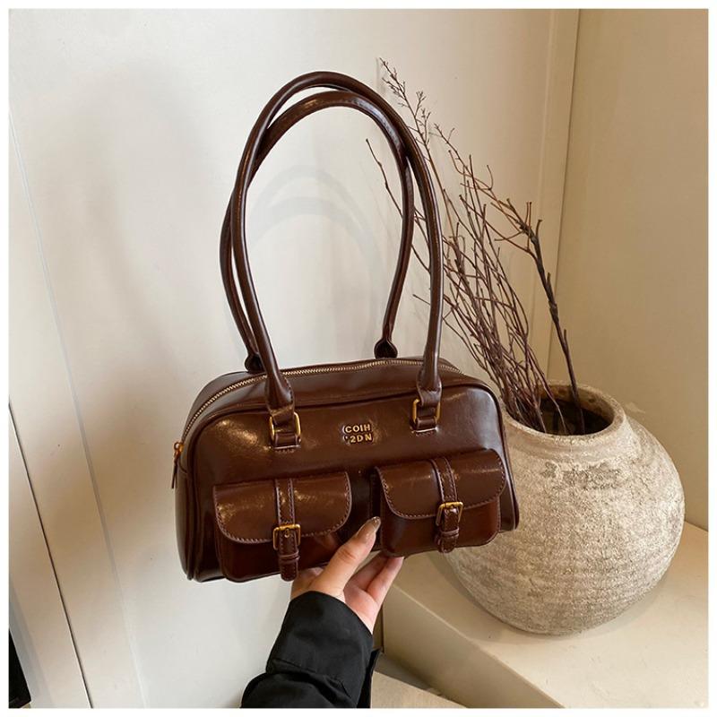 New Pillow Bag Autumn Vintage Maillard Niche Underarm Bag Female Bowling Ladies Underarm Bag