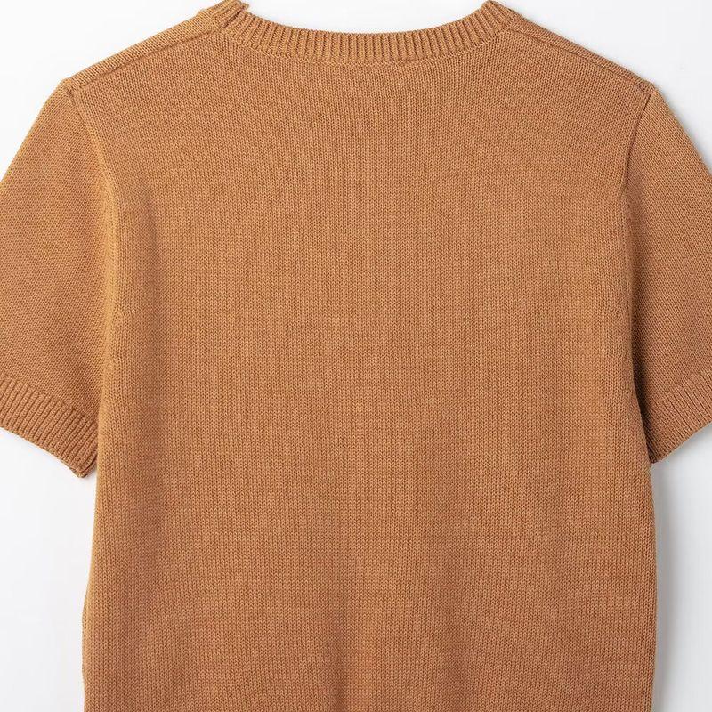 Kaslead New Women clothes Western Style Fashion Simple and Versatile Short sleeve Plain Stitch Top 5536036