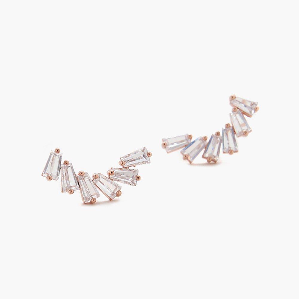 J.Lauren 01M01765 Winged Rose Gold Cubic Zirconia Earrings