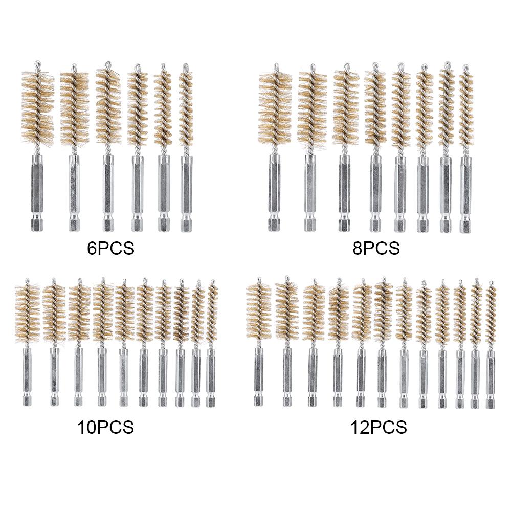 6/8/10/12 Pcs 8mm-19mm Wire Brush Twisted Wire Cleaning Brush Washing Polishing Tools Wire Pipe Cleaning Brush for Power Drill