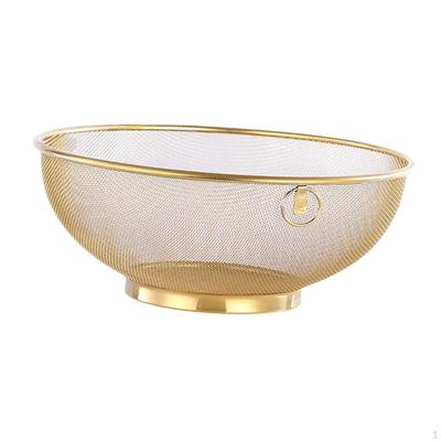 Rice Washing Colander Food Strainer Mesh with Handle Draining Cleaning Pasta Metal