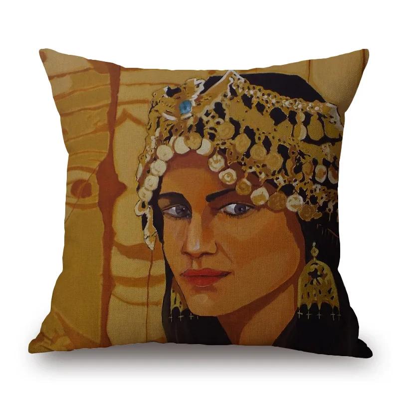 

Чехлы для подушек Assyrian Beauty, декоративные подушки для дивана с изображением девушки из Золотого дворца и портретом любви, наволочка 45X45 см 40x40cm16x16Inch