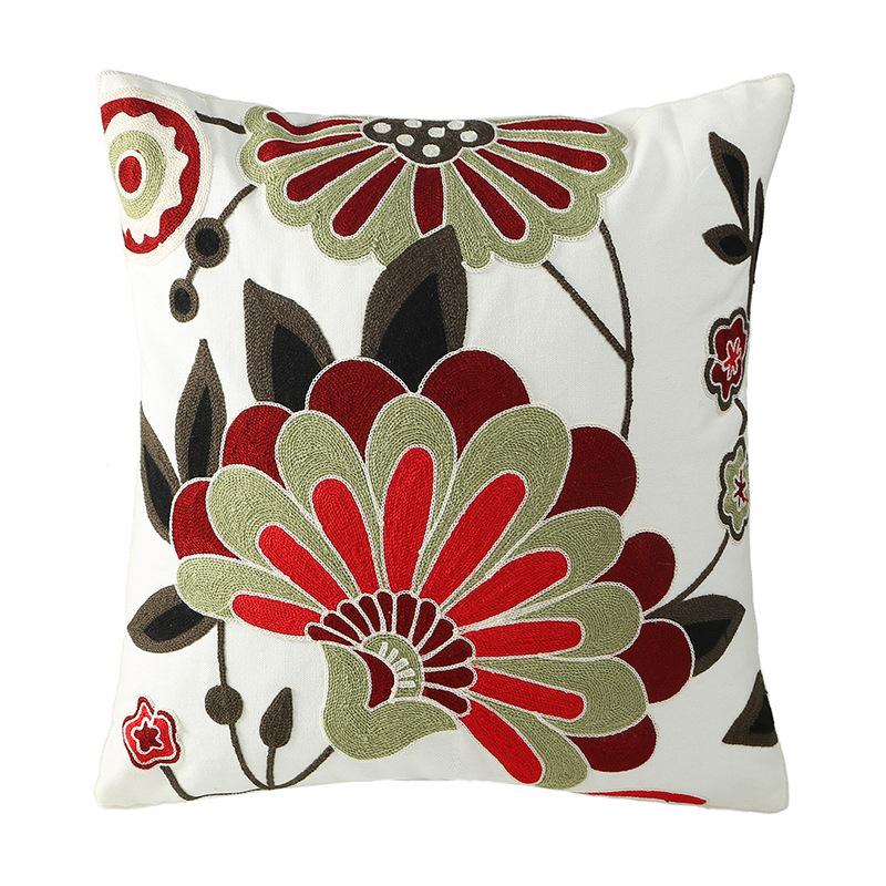 New Towel Embroidered Pillow Case Pastoral Style Home Sofa Pillow Core-free Bedside Cushion Office Waist