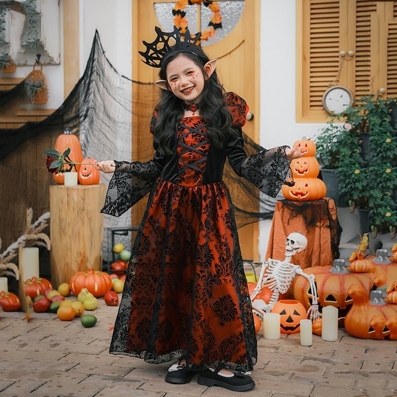 Children's Clothing Wizard Wizard Dress Demon Witch Girl's Clothing Vampire Robe Dress