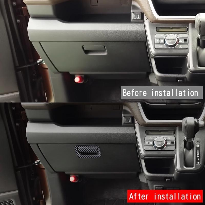 For Daihatsu MOVE 2025 2026 ABS Carbonfiber Front passenger storage box handle cover copilot button frame interior Accessories