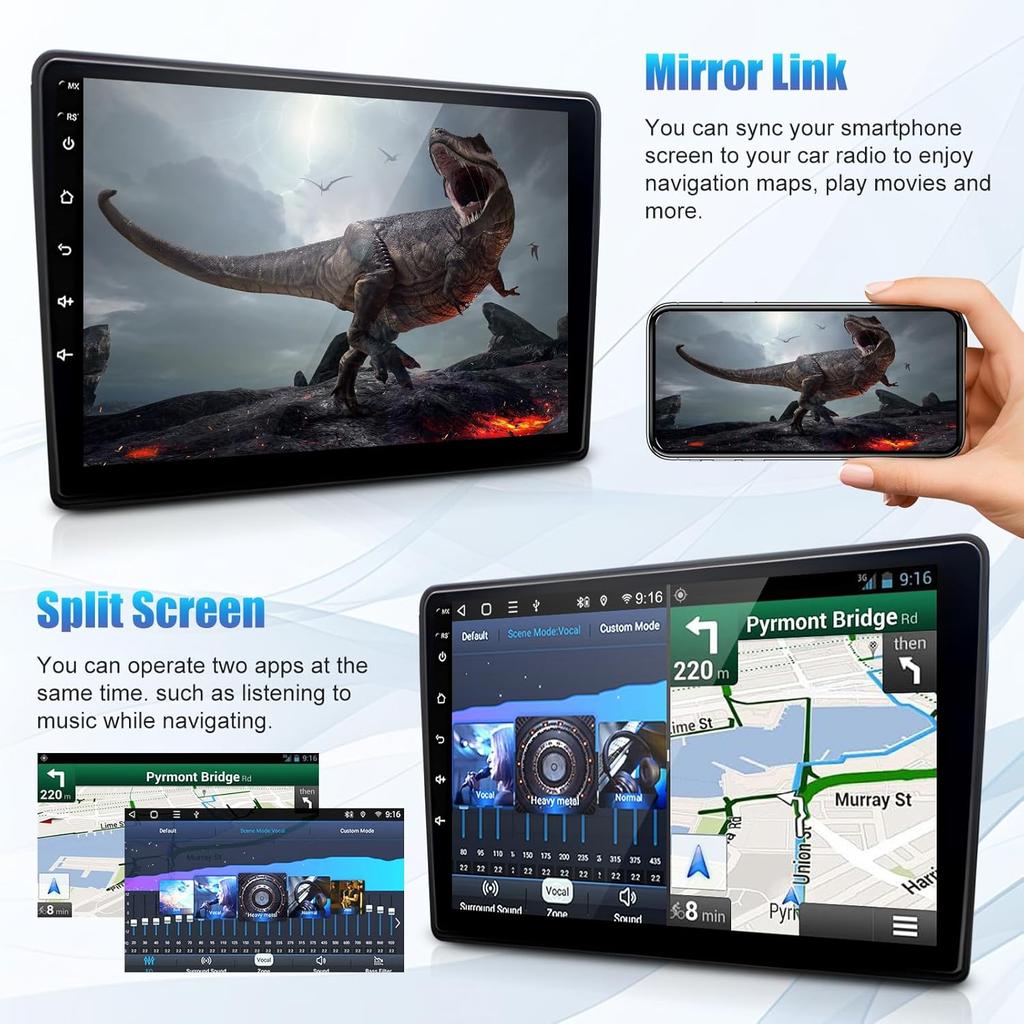 IBEAFILLY Car Radio Android 11 Carplay 9 Inch GPS Navi AHD Camera 2 + 32G for Mercedes Benz Smart Fortwo 451 2005-2010