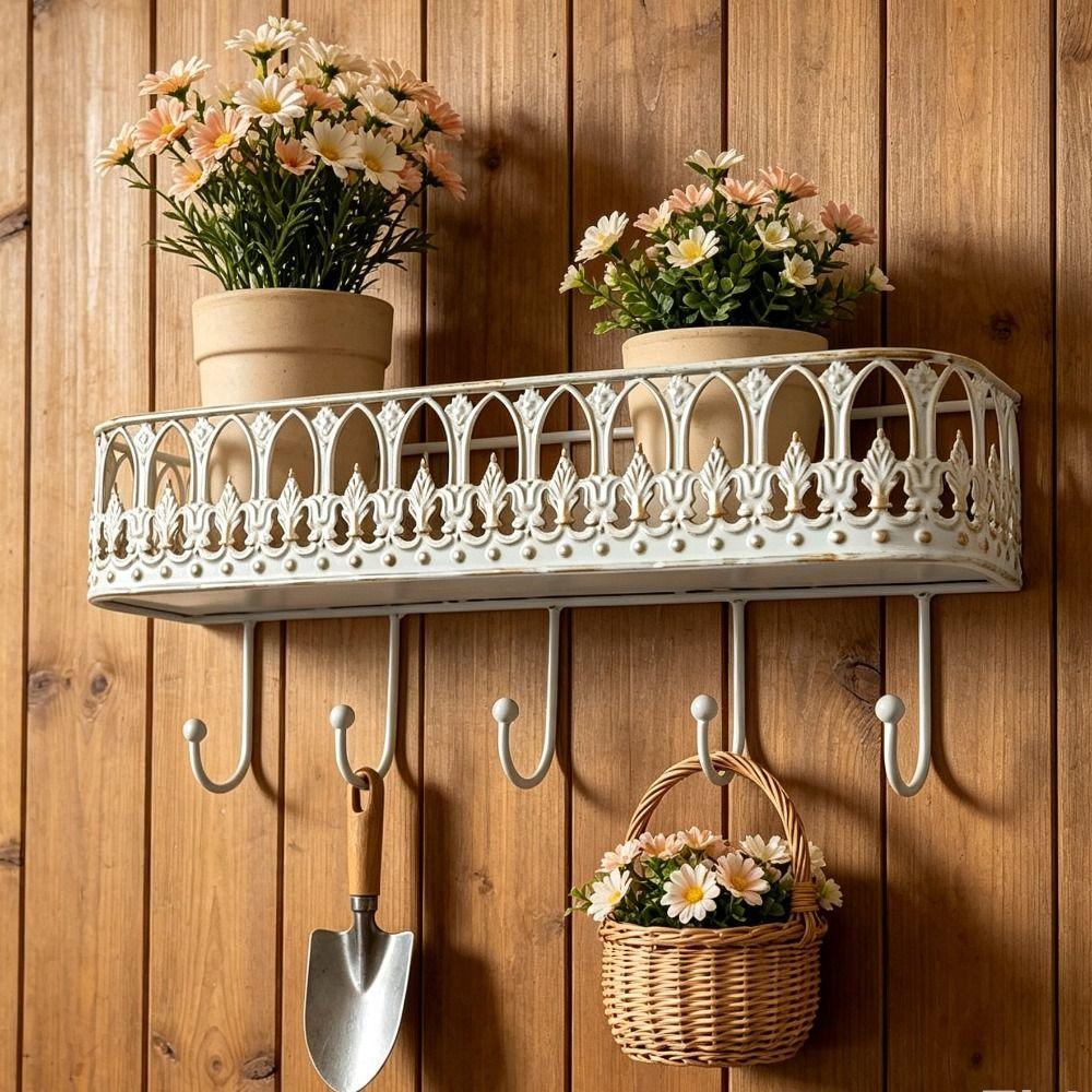 Quality Iron Metal Vintage Metal Wall Rack Key Clothes Storage Practical Storage Organizer