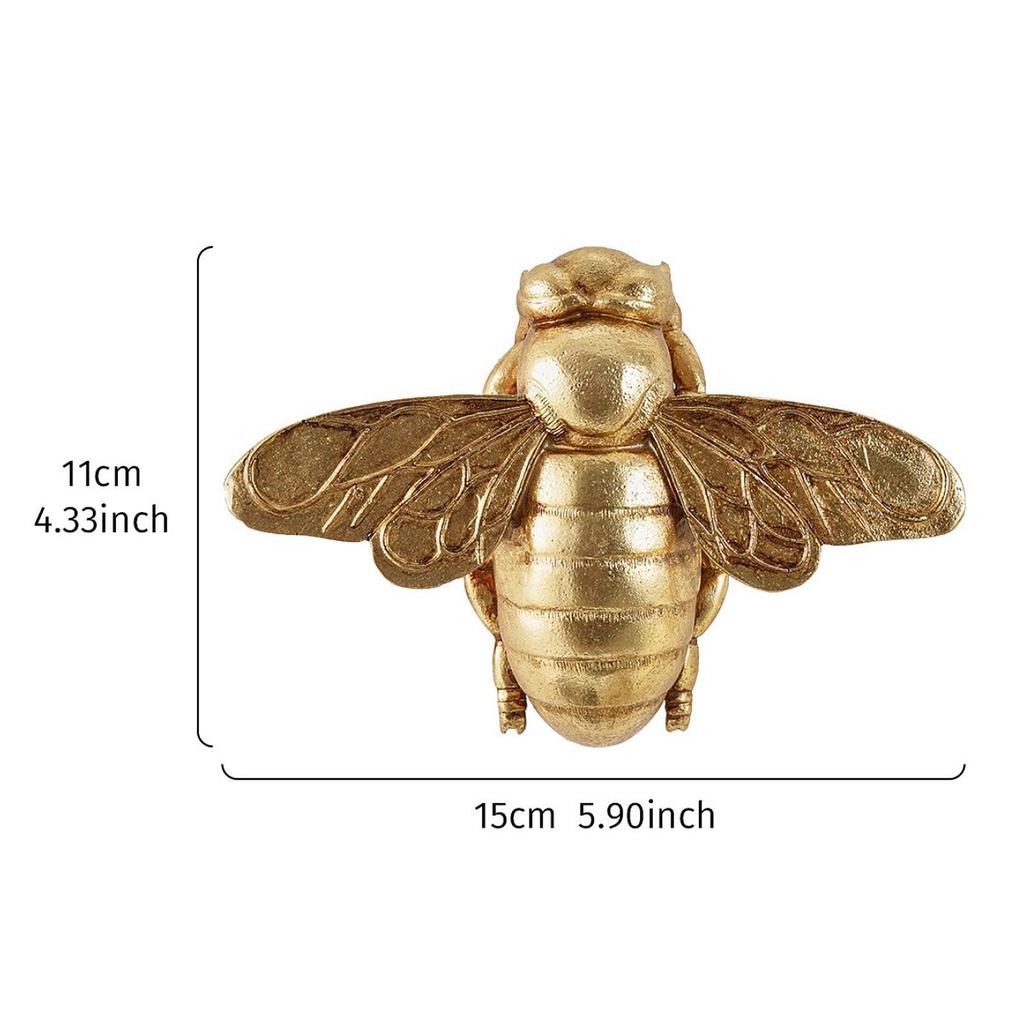 Bee Wall Hanging Ornament Sculpture Collection Hallway Gold Fireplace Resin