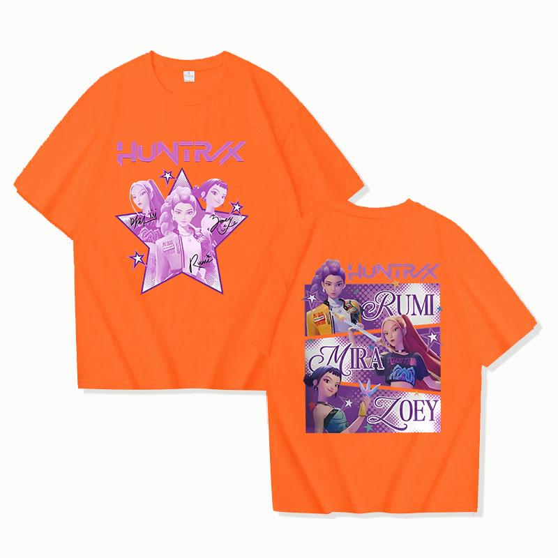 

Hot K-Pop Demon Hunters Mira Rumi Zoey Print T-Shirt Women Loose Short Sleeve Round Neck Top Female Casual Shirt Tees 4XL
