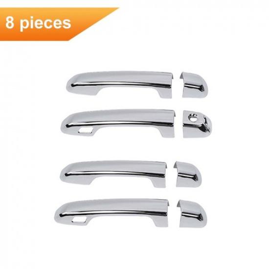 For 4Runner 2010-2024 Chrome Exterior Door Handle Cover Trims W/Smart Key Holes