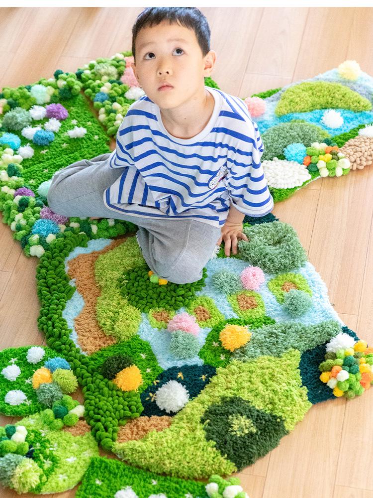 Moss Coaster Rug Kit: Beginner-Friendly Mori Style Doormat Gift Set