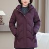 Plus Size XL-6XL Middle Age Women's Puffer Jacket Winter Outerwears Hooded Elegant Thick Warm Down Coats