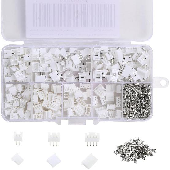 450Pcs 2.0mm JST-PH Connector Kit with 2.0mm Female Pin Header 2/3/4 Pin Housing Connector Adapter Plug Terminal Kit