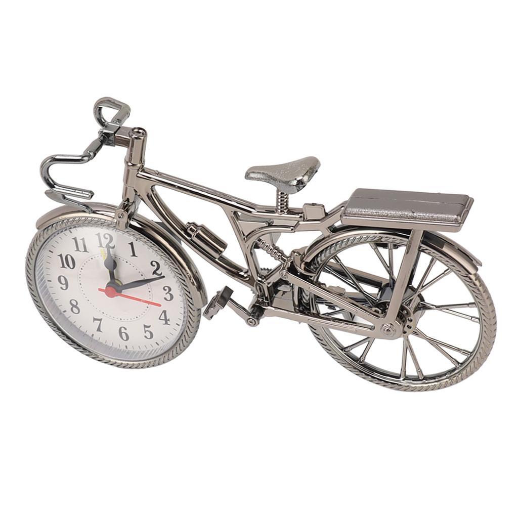 Fahrraduhr Lebensechtes Vintage Dekoornament Kompakter Tischwecker für Zuhause Wohnheim Büro