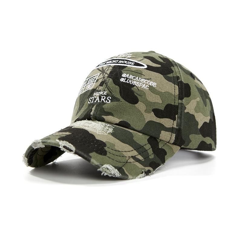 Retro Baseball Hat Trendy Brand Camouflage Washed Old Worn Sunscreen Sunshade Cap Heavy Industry Star Track