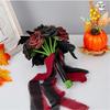 Bridal Bouquets Black Wedding Bouquets with Ribbon for Bridal, Bridesmaids, Anniversary, Wedding, Photography Props