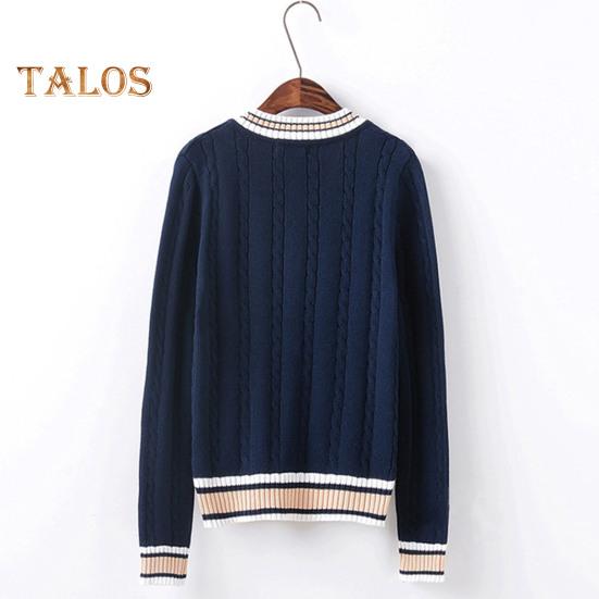 Maglione unisex scollo a V manica lunga coppie uniformi scolastiche vestibilità ampia design color-blocking trama intrecciata stile preppy maglie a maglia