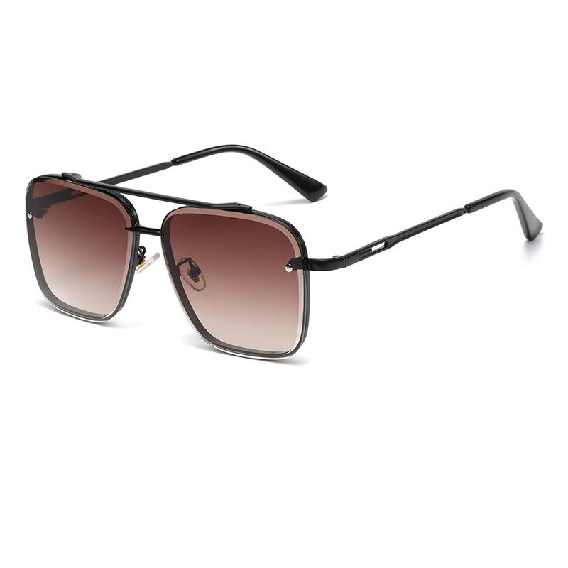 New Gradient Sunglasses For Men Fashion Metal Big Frame Sun Glasses Brand Design Luxury